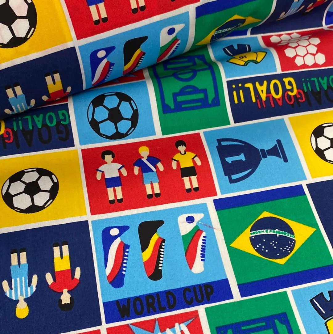 100% Cotton - World Cup Football - £6.00 Per Metre - Sold By The Half Metre