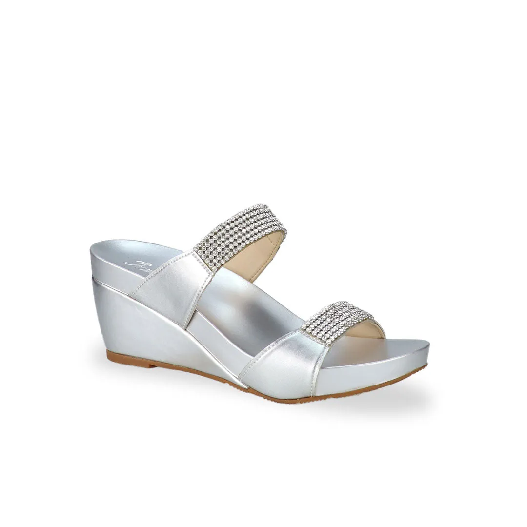 [20% off at cart] Multi-Row Diamond Wedge Sandals