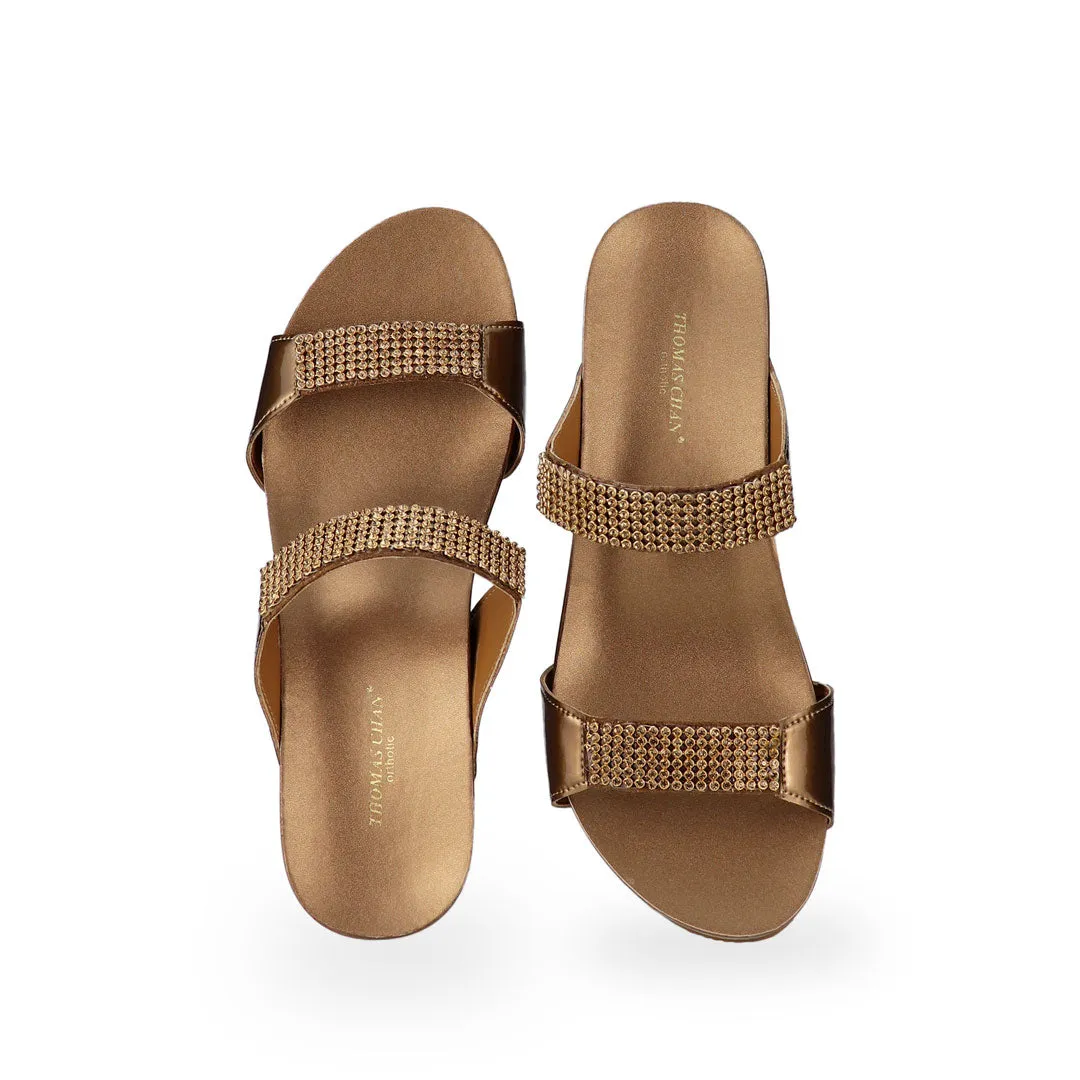 [20% off at cart] Multi-Row Diamond Wedge Sandals