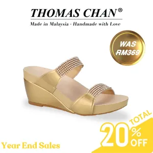 [20% off at cart] Multi-Row Diamond Wedge Sandals