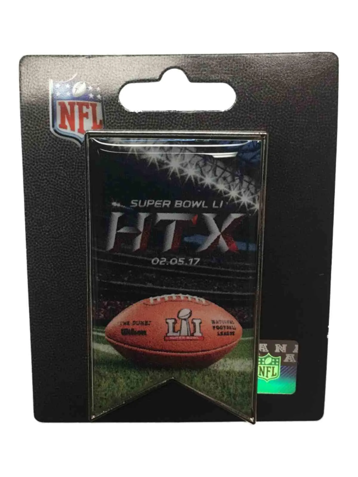 2017 Super Bowl LI 51 HTX Aminco Metal Football Event Banner Lapel Pin