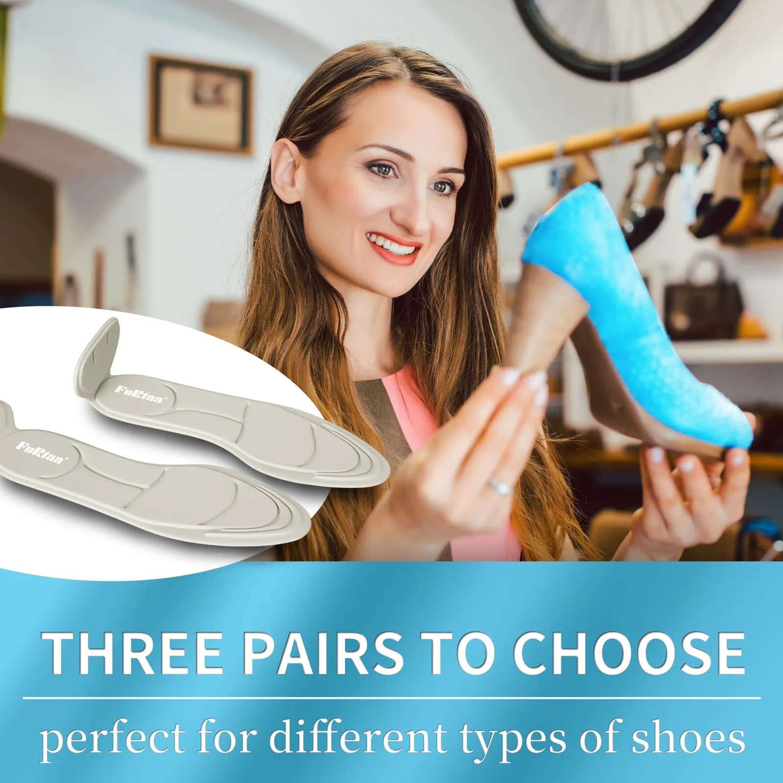 (3 Pairs) Shoe Insoles,Heel Insoles,Sponge Shoes Pads with Heel Grips Inserts,Heel Cushions,High Heel Inserts Great for Loose Shoes, Metatarsal or Arch Pain,Feet Sore Relief,Women 4.5-9.5. Women(4.5-9.5) Shoe Insole With Heel Pad