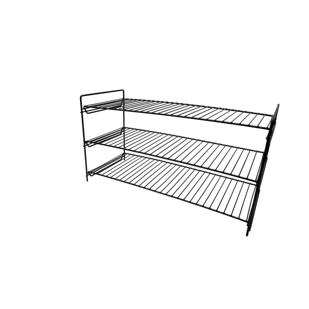 3 Tier Collapsible Shoe Rack Black