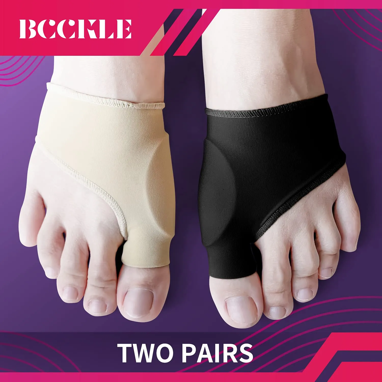 (4pcs) Bunion Relief Sleeve,Bunion Corrector with Soft Gel Pads REUSEABLE Bunion Splints Toe Spacer Socks Great for Hammer Toe,Hallux Valgus & Big Toe Joint,for Men and Women,Women10-14/Men 9-15. Women10-14/Men 9-15