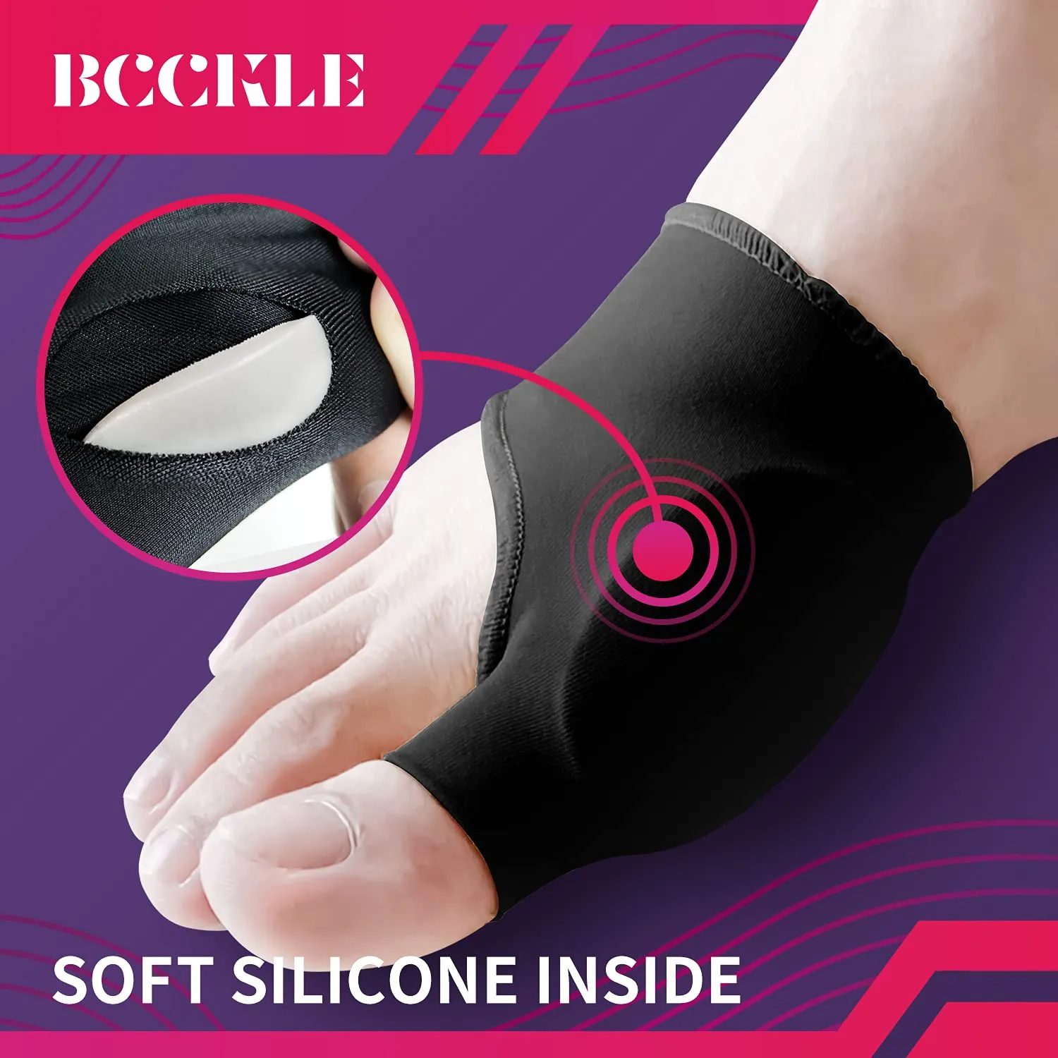 (4pcs) Bunion Relief Sleeve,Bunion Corrector with Soft Gel Pads REUSEABLE Bunion Splints Toe Spacer Socks Great for Hammer Toe,Hallux Valgus & Big Toe Joint,for Men and Women,Women10-14/Men 9-15. Women10-14/Men 9-15