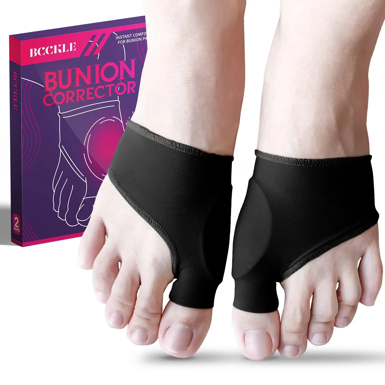 (4pcs) Bunion Relief Sleeve,Bunion Corrector with Soft Gel Pads REUSEABLE Bunion Splints Toe Spacer Socks Great for Hammer Toe,Hallux Valgus & Big Toe Joint,for Men and Women,Women10-14/Men 9-15. Women10-14/Men 9-15