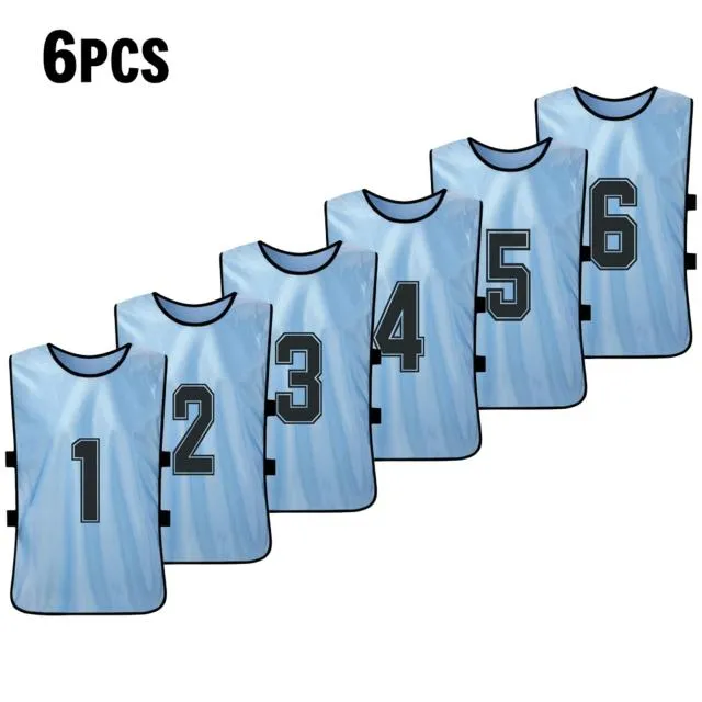 6/12 PCS Adults Soccer Pinnies Quick Drying Football Team Jerseys