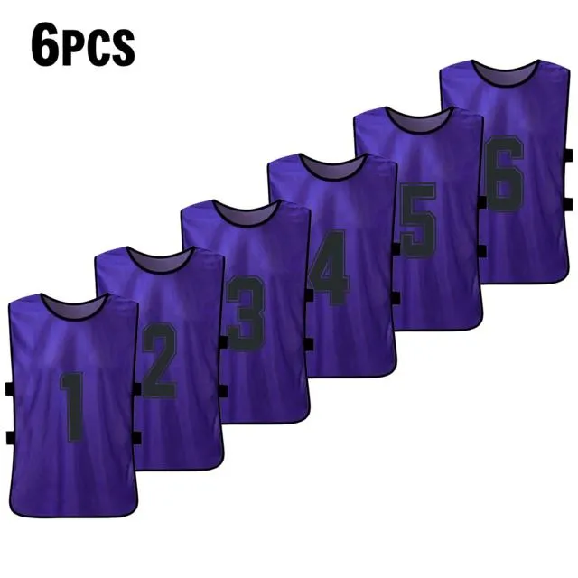 6/12 PCS Adults Soccer Pinnies Quick Drying Football Team Jerseys