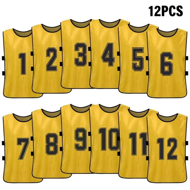 6/12 PCS Adults Soccer Pinnies Quick Drying Football Team Jerseys