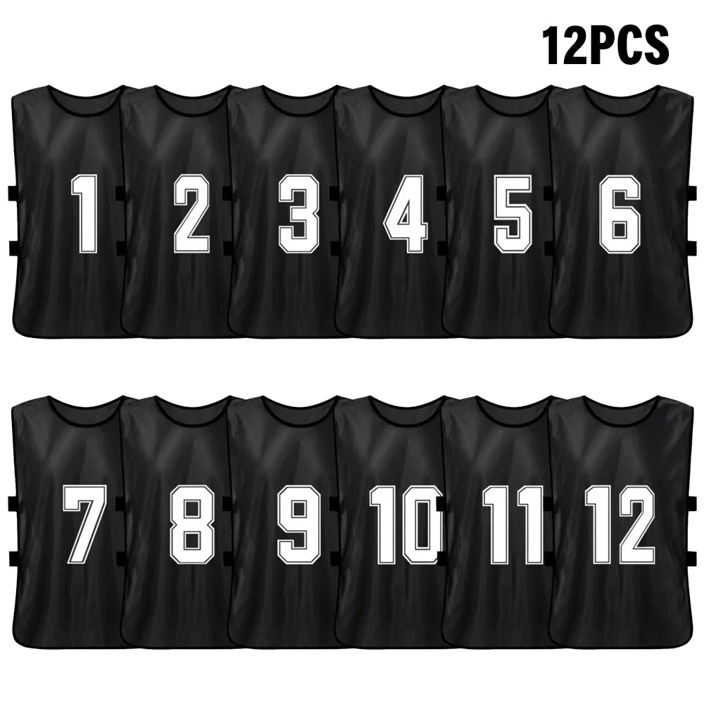 6/12 PCS Adults Soccer Pinnies Quick Drying Football Team Jerseys