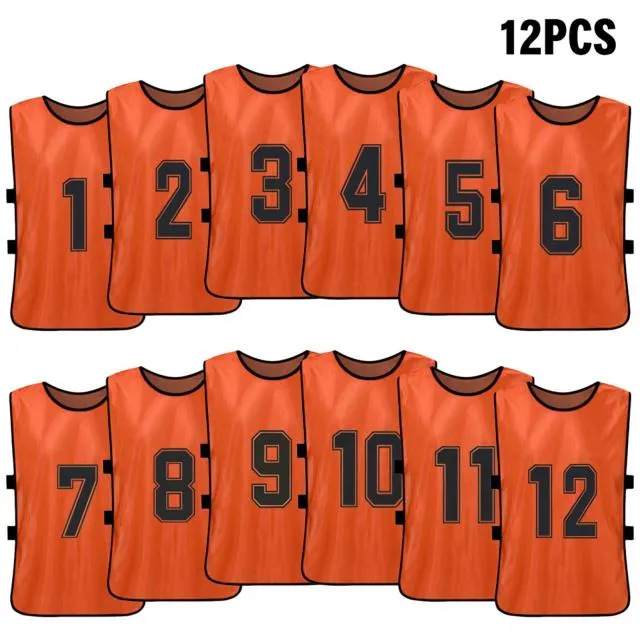 6/12 PCS Adults Soccer Pinnies Quick Drying Football Team Jerseys