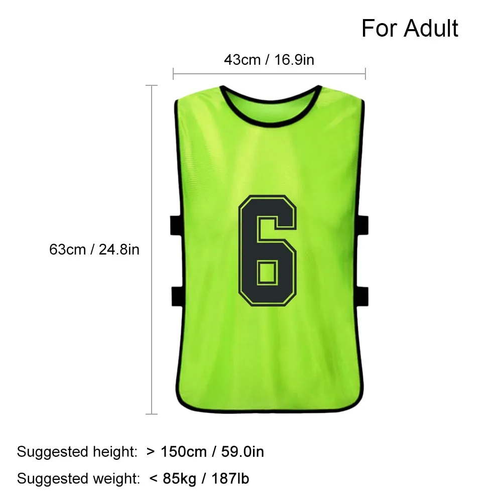 6/12 PCS Adults Soccer Pinnies Quick Drying Football Team Jerseys