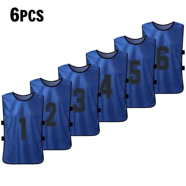 6/12 PCS Adults Soccer Pinnies Quick Drying Football Team Jerseys