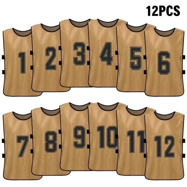 6/12 PCS Adults Soccer Pinnies Quick Drying Football Team Jerseys