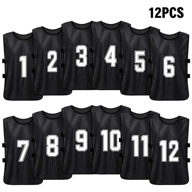 6/12 PCS Adults Soccer Pinnies Quick Drying Football Team Jerseys