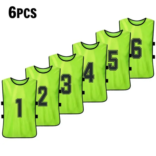 6/12 PCS Adults Soccer Pinnies Quick Drying Football Team Jerseys