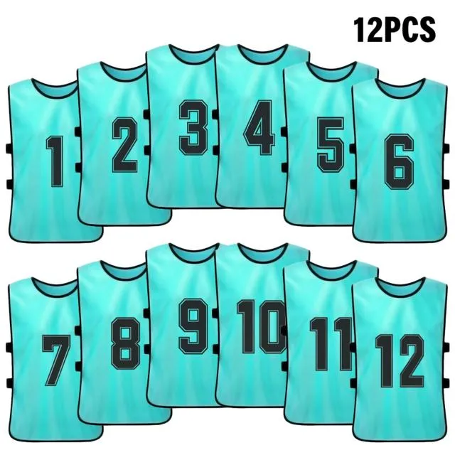 6/12 PCS Adults Soccer Pinnies Quick Drying Football Team Jerseys