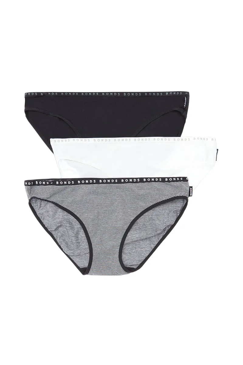 9 x Bonds Womens Hipster Bikini Underwear Briefs Black & White