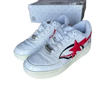 A Bathing Ape Bape SK8 Bapesta Low Red White