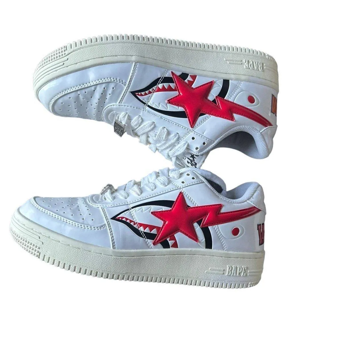 A Bathing Ape Bape SK8 Bapesta Low Red White