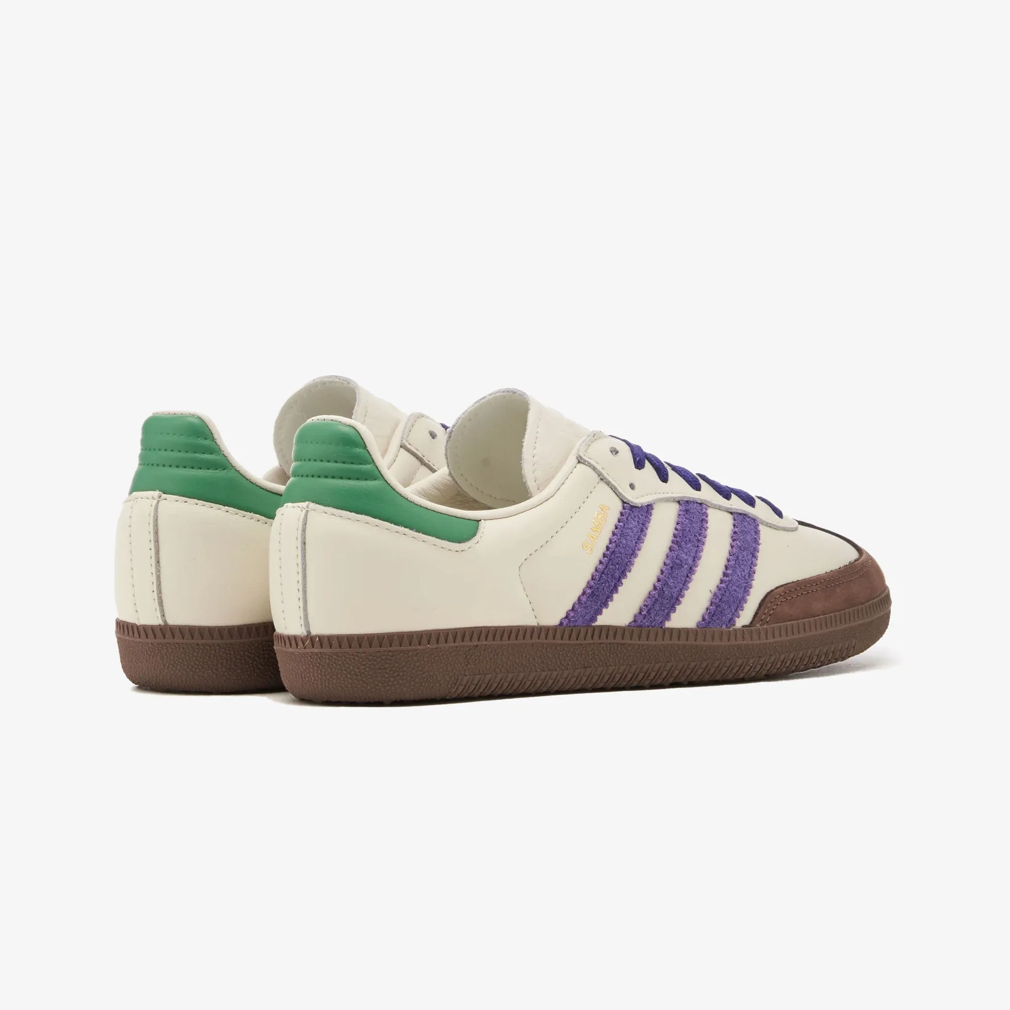 Adidas Originals | WMN'S SAMBA OG  { OFF WHITE/PURPLE/GREEN