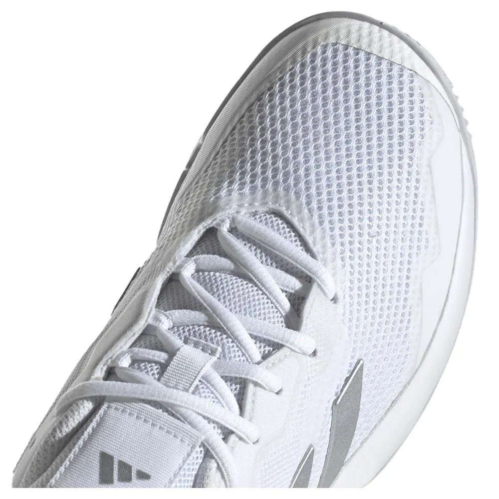 adidas Women's CourtJam Control - Cloud White/Silver Metallic