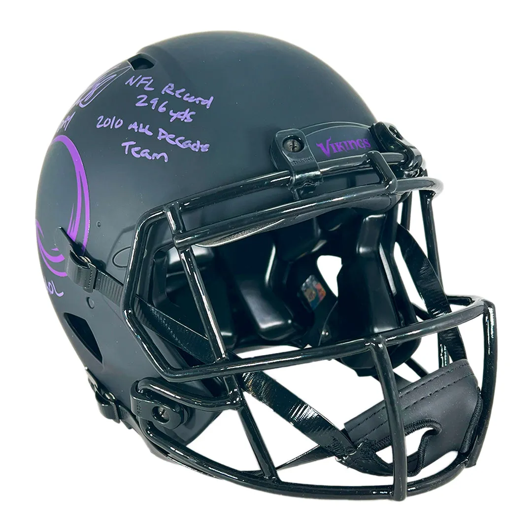 Adrian Peterson Signed Multi-Inscription Minnesota Vikings Authentic Eclipse Speed Full-Size Football Helmet (Beckett)