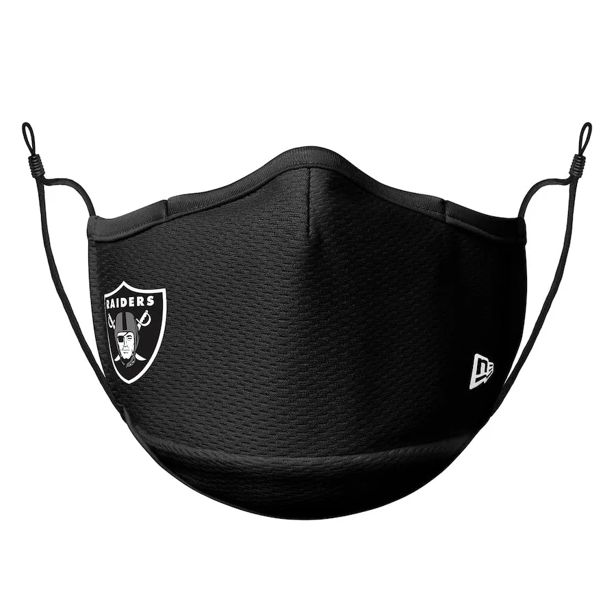 Adult Las Vegas Raiders NFL Football New Era Black On-Field Adjustable Face Covering