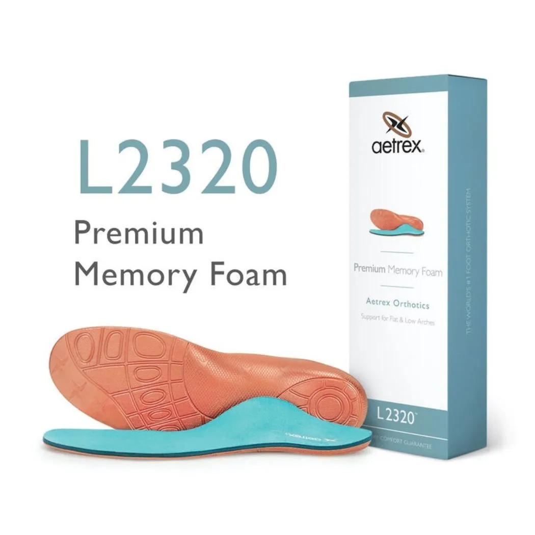 aetrex L2320 Men's Premium Memory Foam Posted Orthotics (Support For Medium & High Arches)