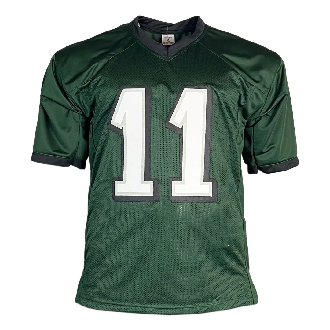 AJ Brown Signed Philadelphia Green Football Jersey (Beckett)