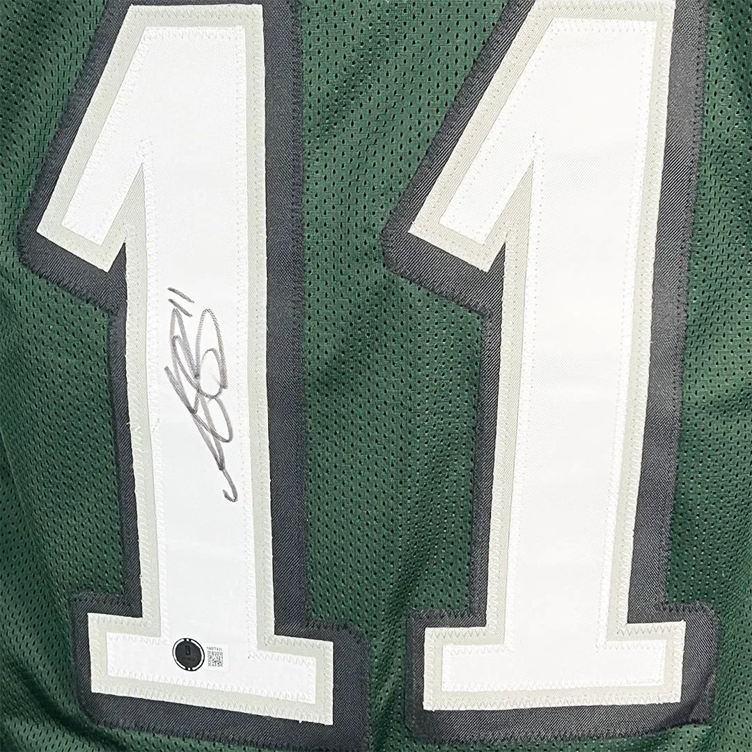 AJ Brown Signed Philadelphia Green Football Jersey (Beckett)