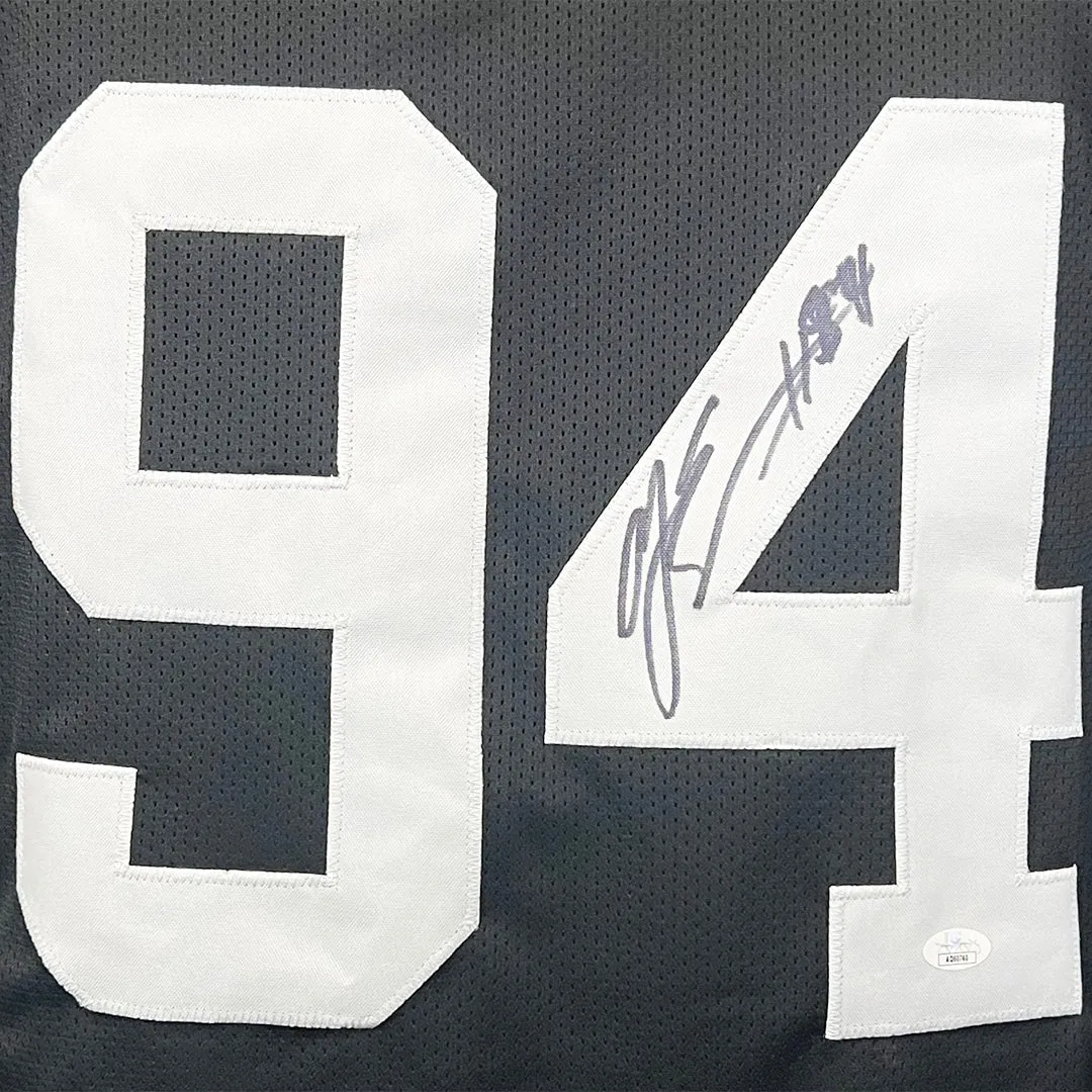 AJ Epenesa Signed Iowa College Black Football Jersey (JSA)