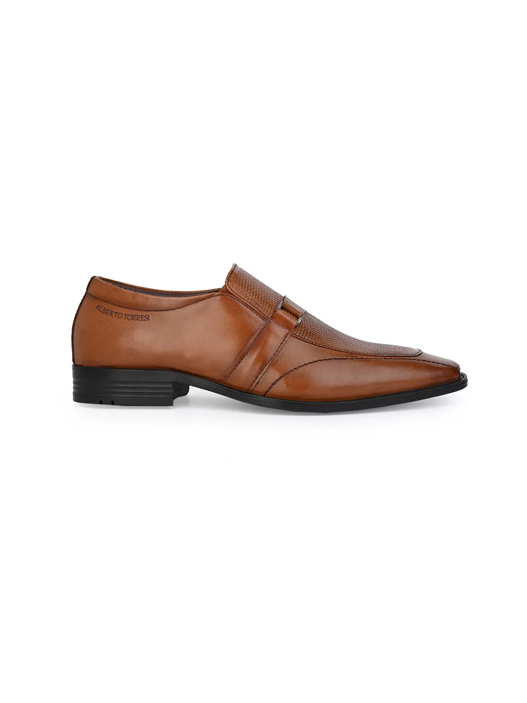 Alberto Torresi Synthetic Tan Slip On Formal Shoes