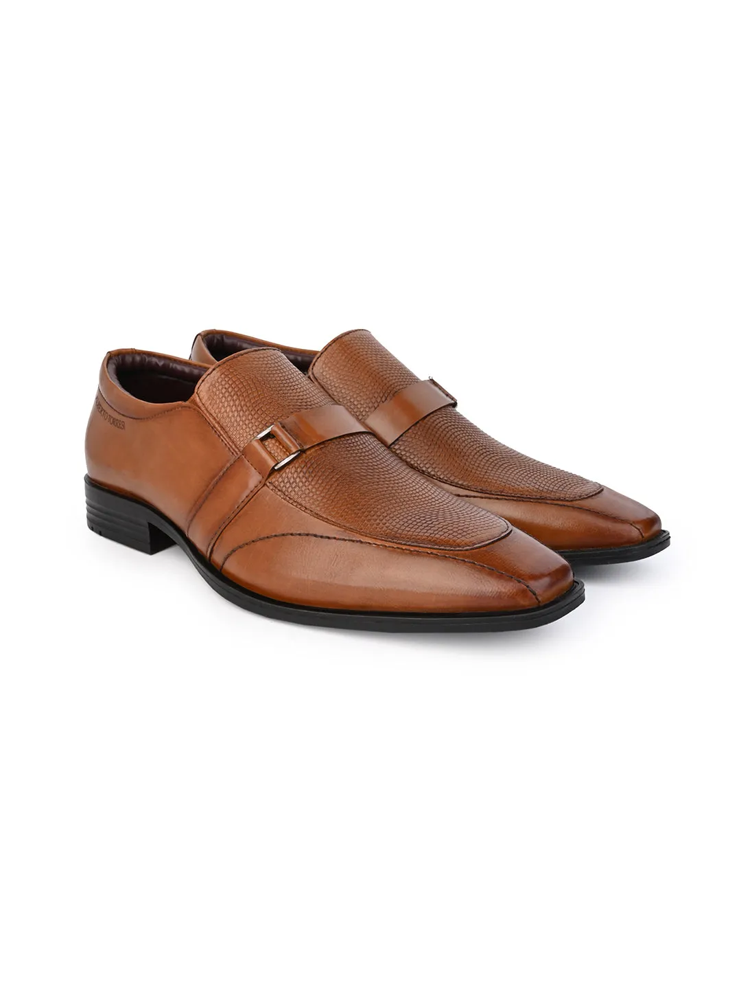 Alberto Torresi Synthetic Tan Slip On Formal Shoes