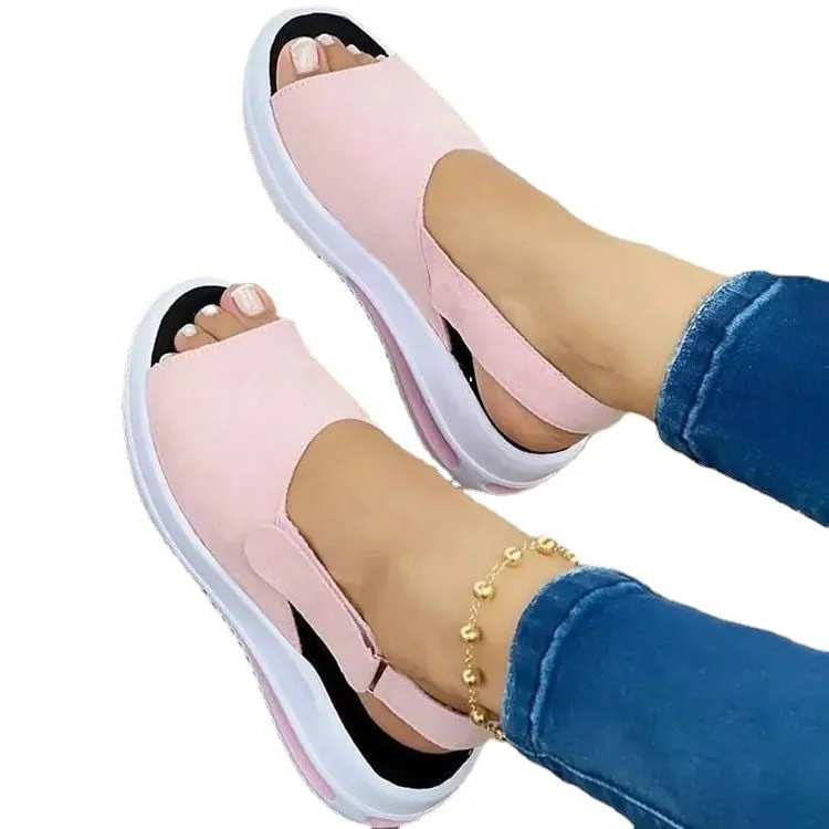 Amozae-Back to school outfit   Fashion Shoes Women Platform Sandals Stretch Fabric Summer Women's Shoes Comfort Walking Ladies Sandalias Female Casual Footwear