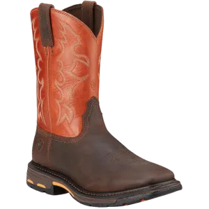 Ariat Men's WorkHog Wide Square Toe Dark Earth/Brick Work Boots 10005888