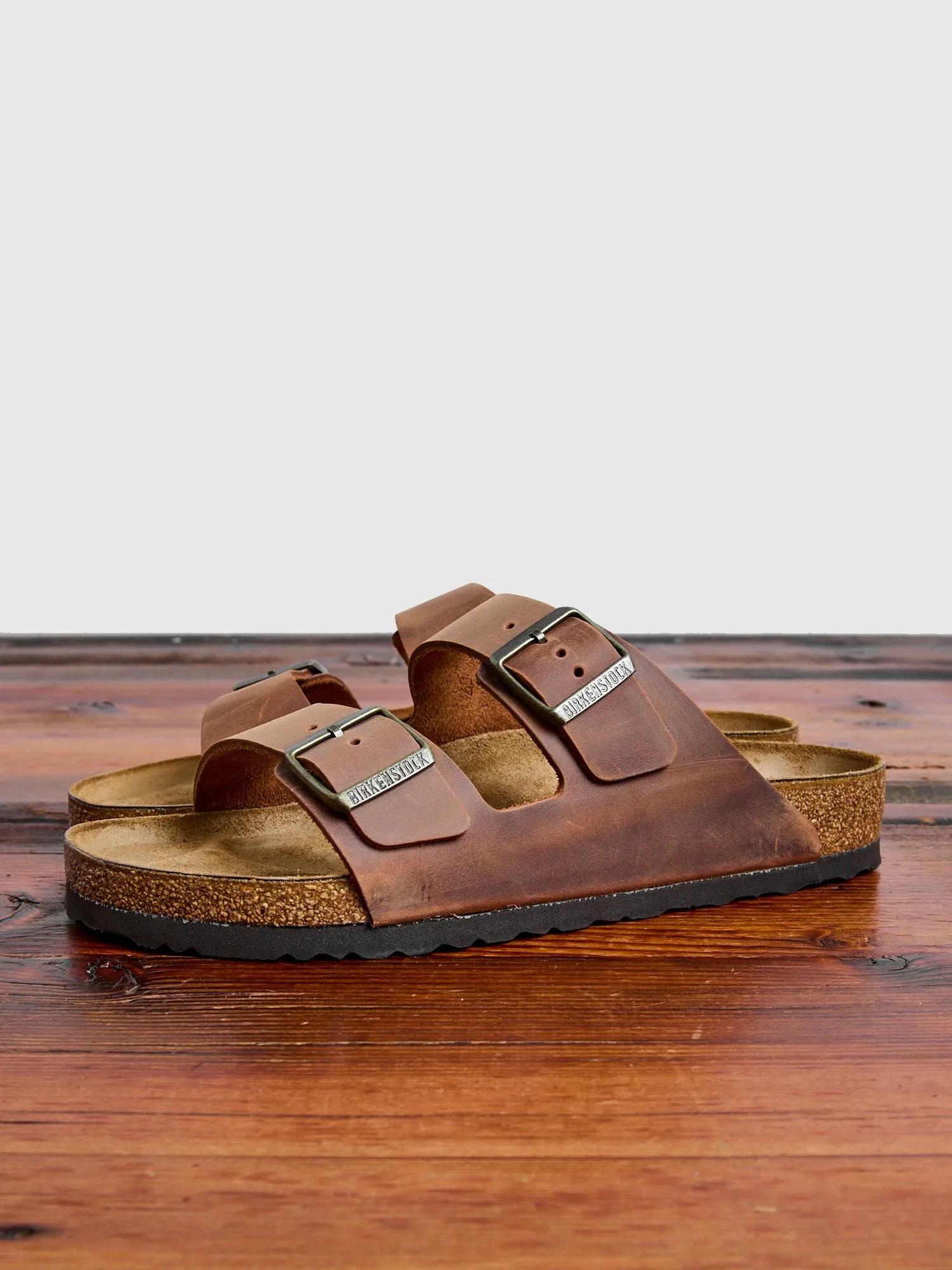 Arizona Sandal in Cognac Oiled Leather