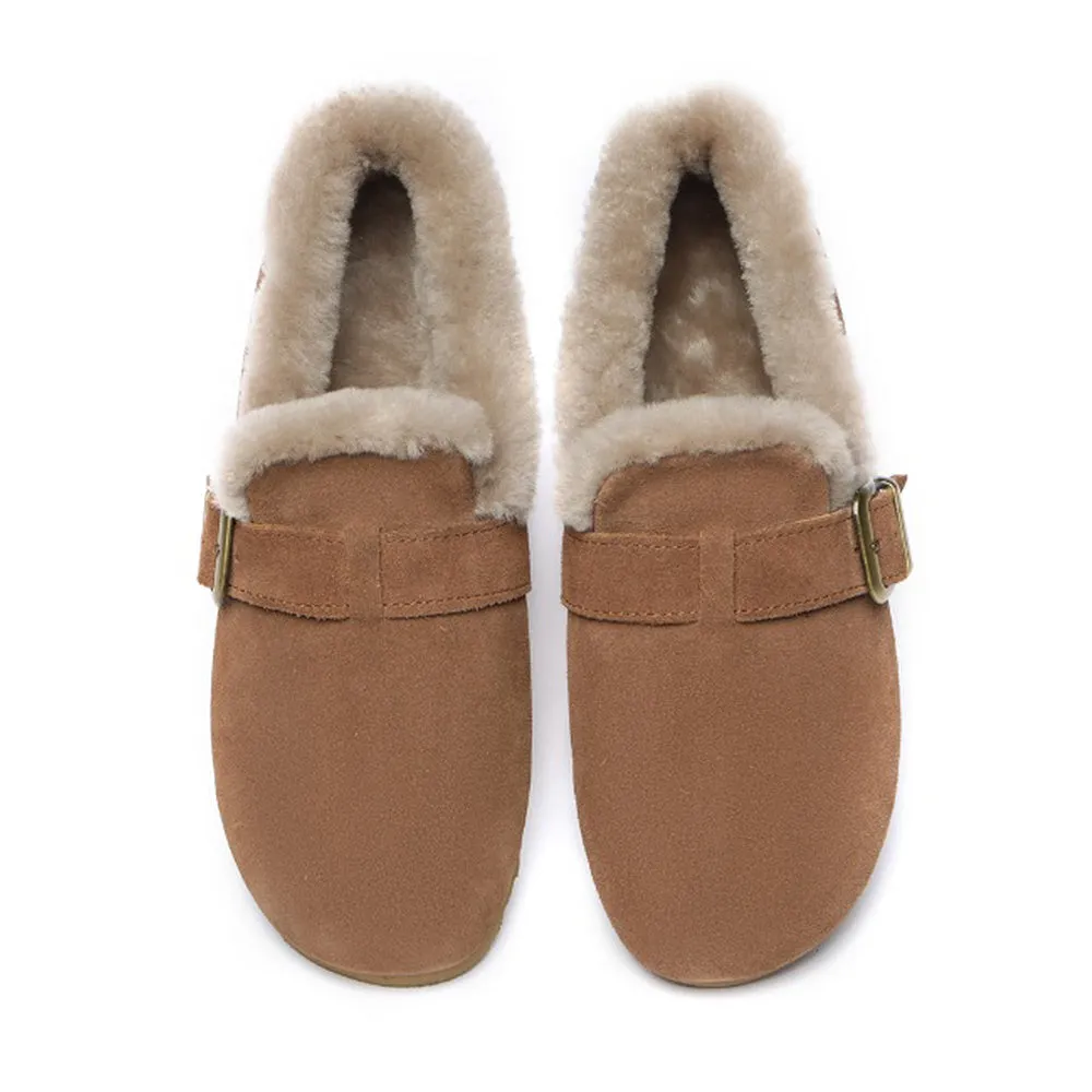 Australian Shepherd Shearling Lined Suede Loafer Mona #AS7017