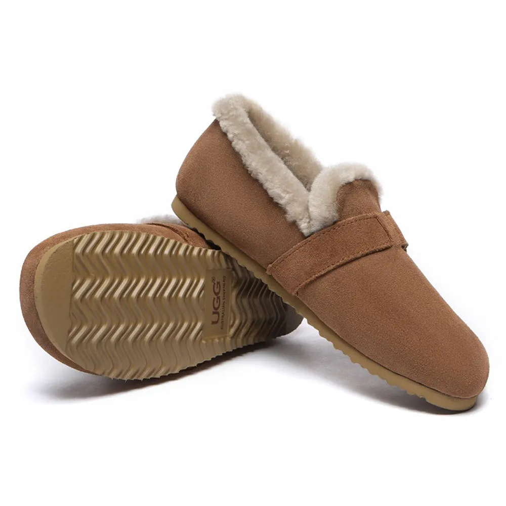 Australian Shepherd Shearling Lined Suede Loafer Mona #AS7017