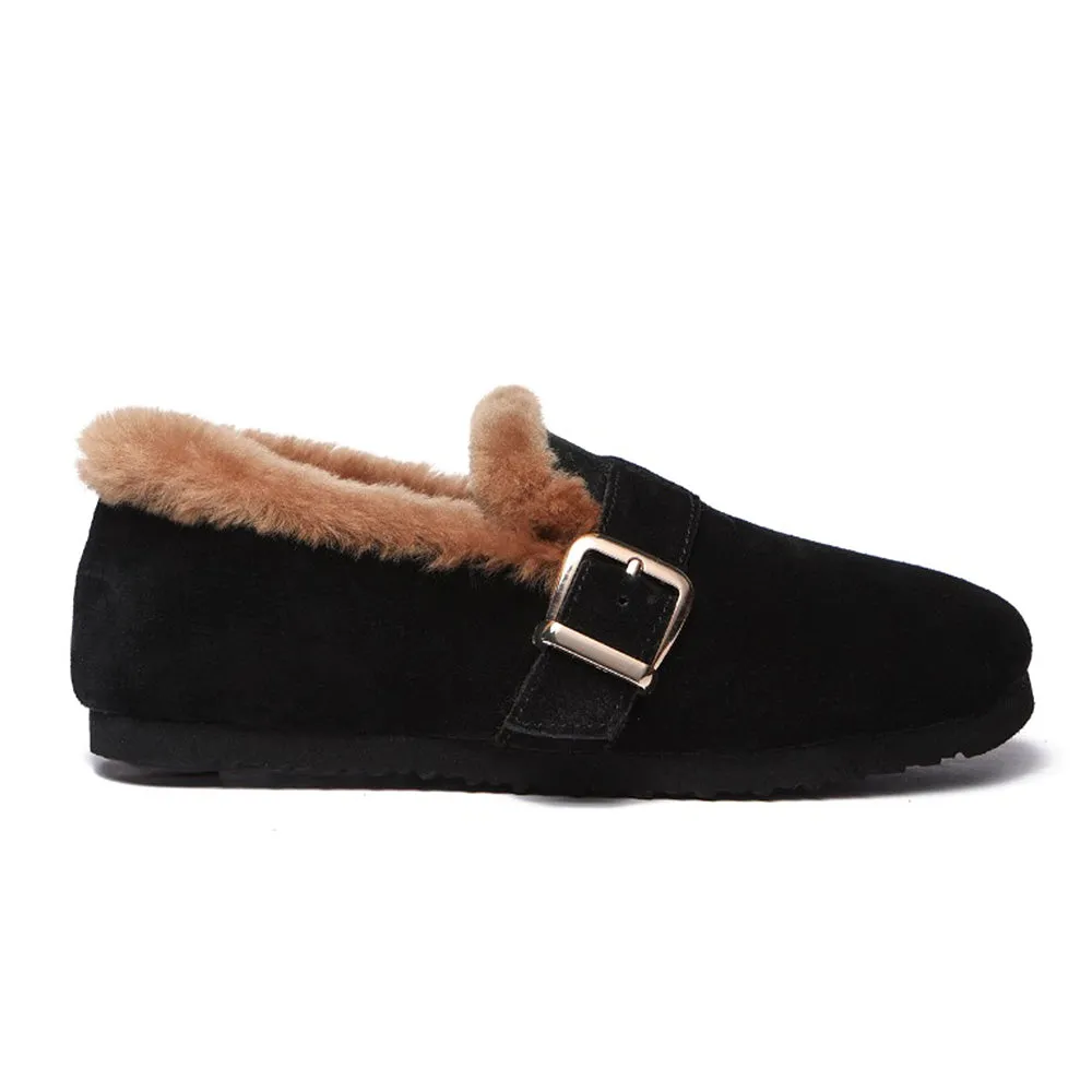 Australian Shepherd Shearling Lined Suede Loafer Mona #AS7017