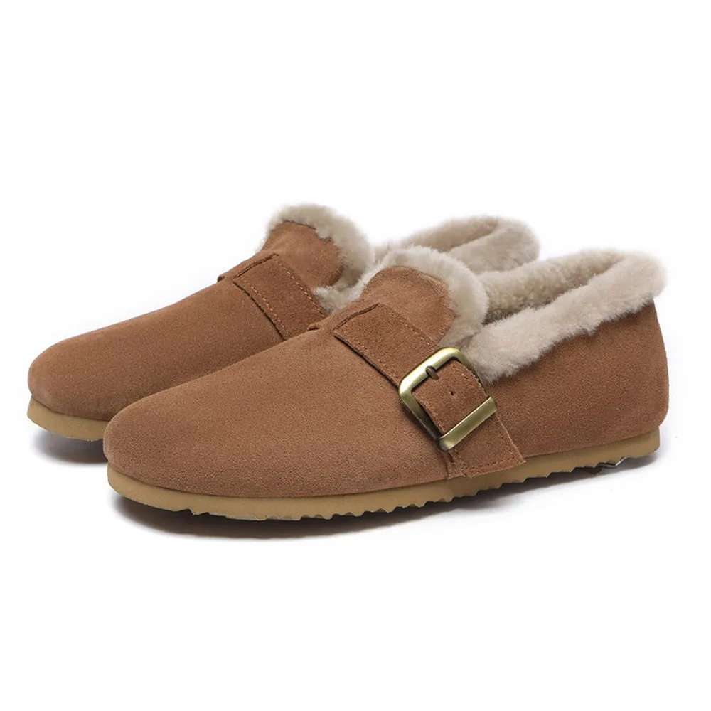 Australian Shepherd Shearling Lined Suede Loafer Mona #AS7017