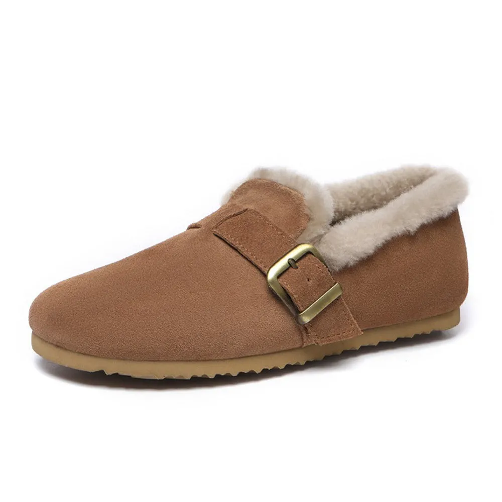 Australian Shepherd Shearling Lined Suede Loafer Mona #AS7017