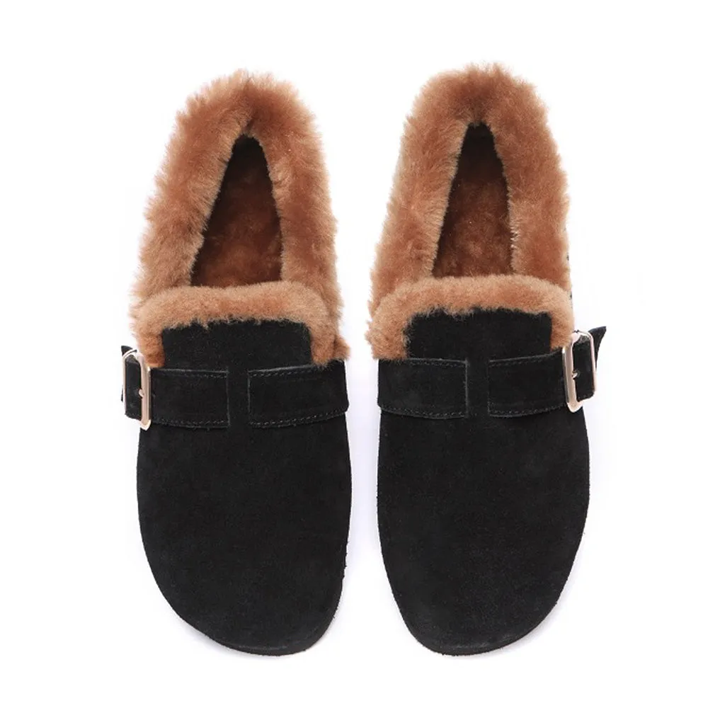 Australian Shepherd Shearling Lined Suede Loafer Mona #AS7017