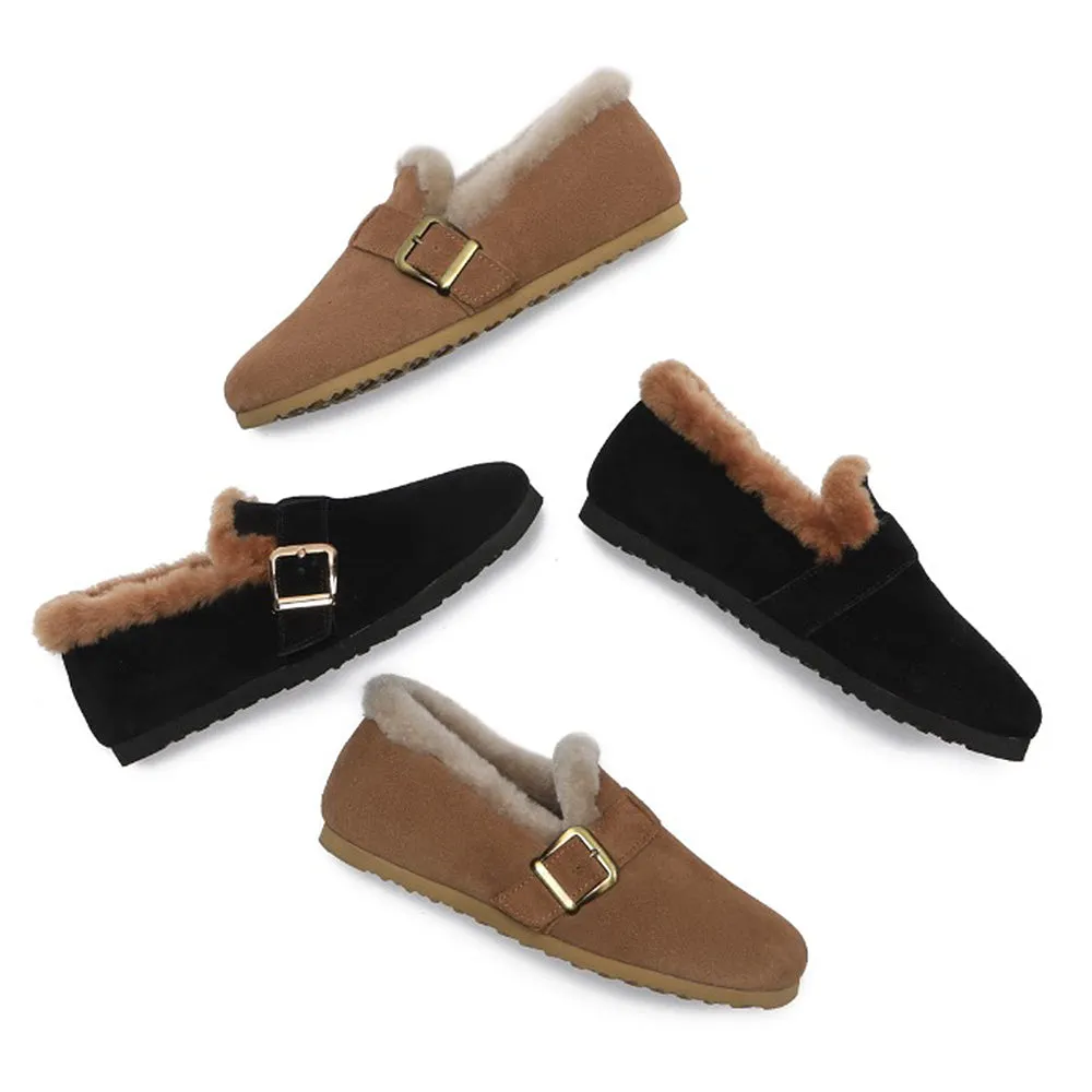 Australian Shepherd Shearling Lined Suede Loafer Mona #AS7017