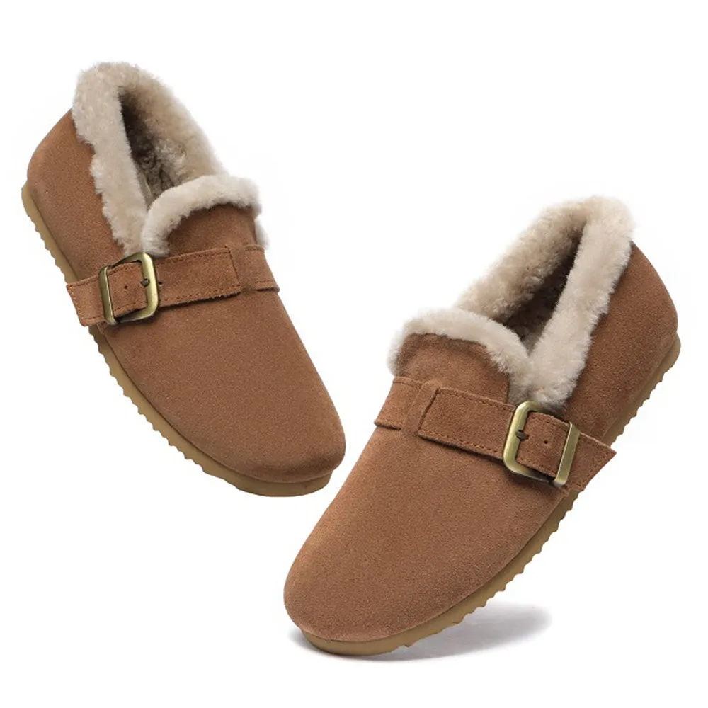 Australian Shepherd Shearling Lined Suede Loafer Mona #AS7017