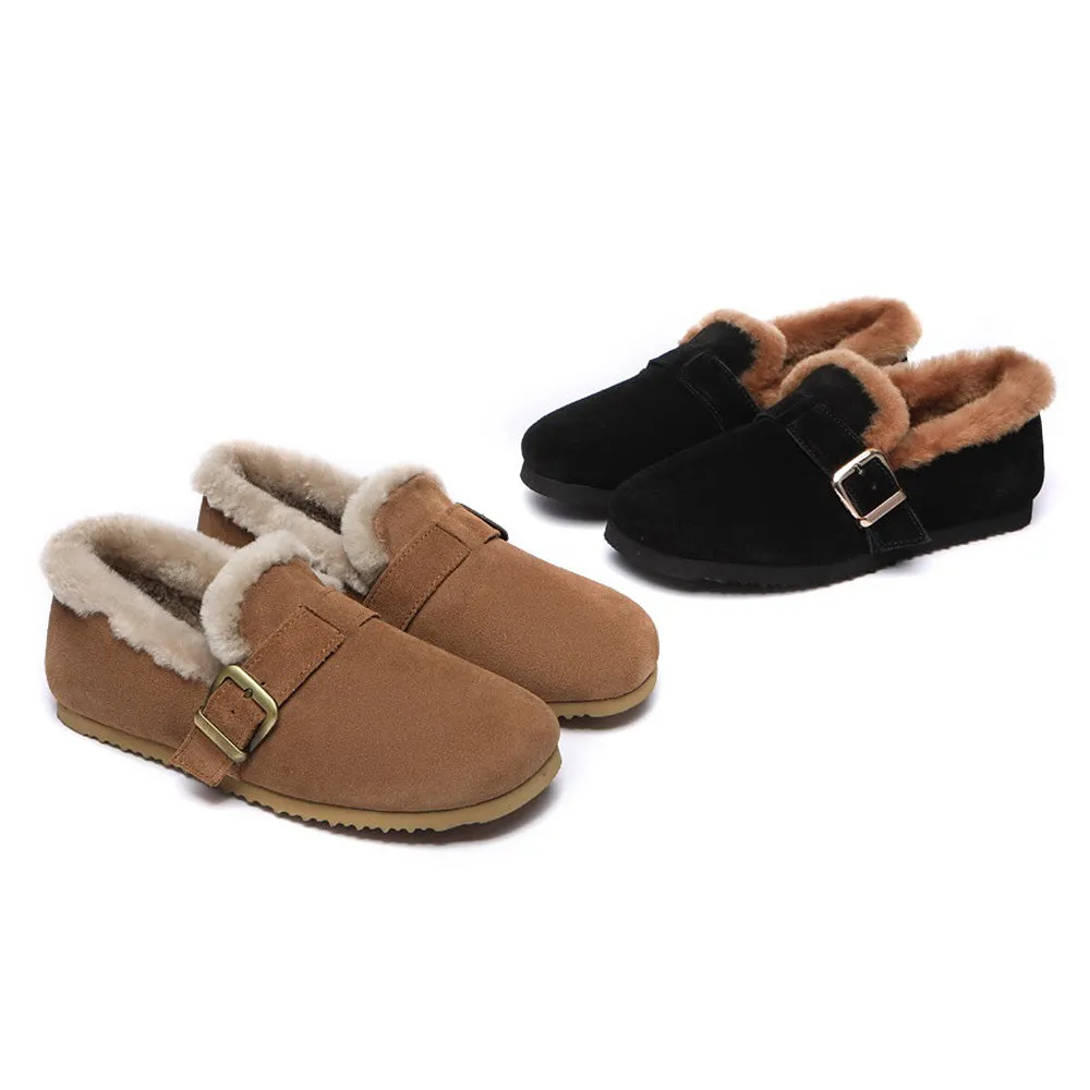 Australian Shepherd Shearling Lined Suede Loafer Mona #AS7017