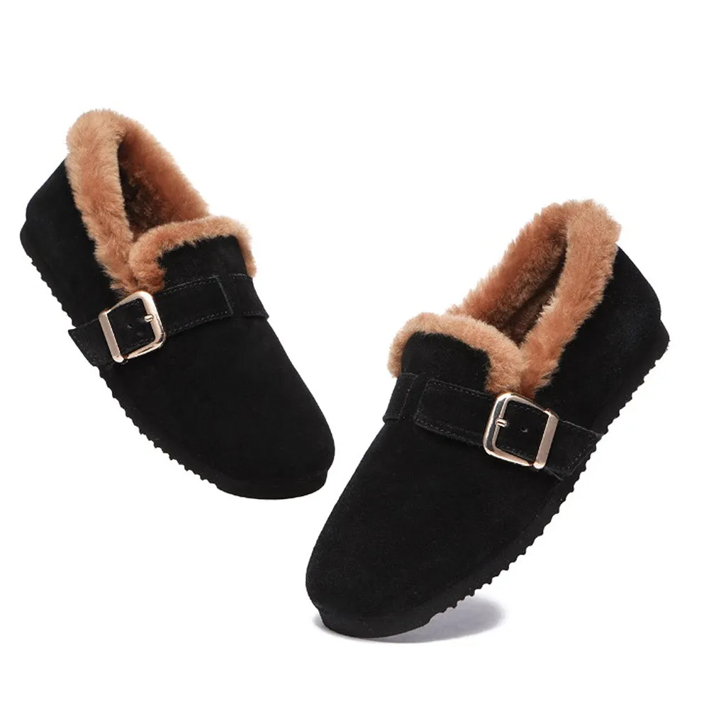 Australian Shepherd Shearling Lined Suede Loafer Mona #AS7017