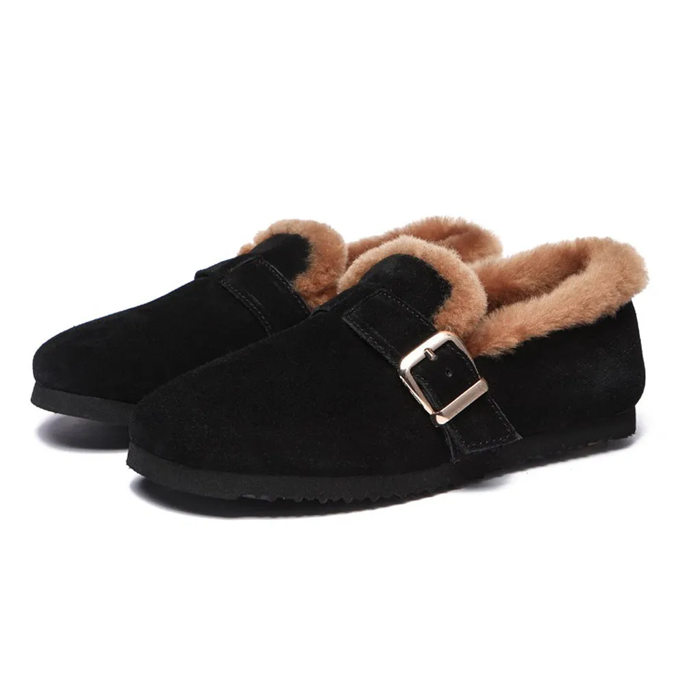 Australian Shepherd Shearling Lined Suede Loafer Mona #AS7017