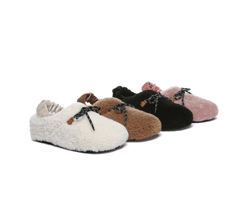 AUSTRALIAN SHEPHERD® UGG Slippers Women Curly Sheepskin Wool Slingback Barrett