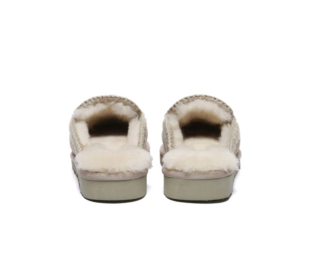 AUSTRALIAN SHEPHERD® UGG Slippers Women Sheepskin Wool Knitted Sophia